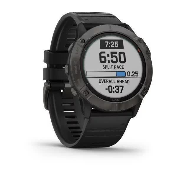 Смарт-годинник Garmin Fenix 6X Pro Solar титановий сірий DLC з чорним ремінцем 010-02157-21 фото