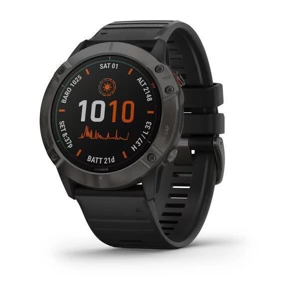 Смарт-годинник Garmin Fenix 6X Pro Solar титановий сірий DLC з чорним ремінцем 010-02157-21 фото