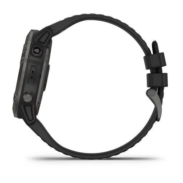 Смарт-часы Garmin Fenix 6X Pro Solar серые титановые DLC с черным ремешком 010-02157-21 фото