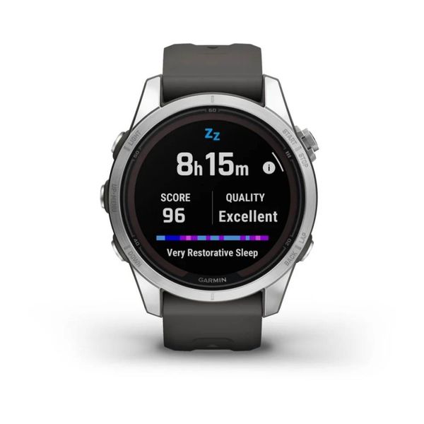 Смарт-годинник Garmin Fenix 7S Pro - Solar Edition - сріблястий з графітовим ремінцем 010-02776-01 фото