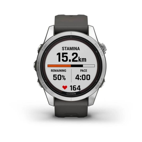 Смарт-годинник Garmin Fenix 7S Pro - Solar Edition - сріблястий з графітовим ремінцем 010-02776-01 фото