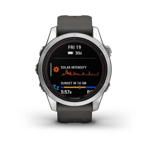 Смарт-годинник Garmin Fenix 7S Pro - Solar Edition - сріблястий з графітовим ремінцем 010-02776-01 фото