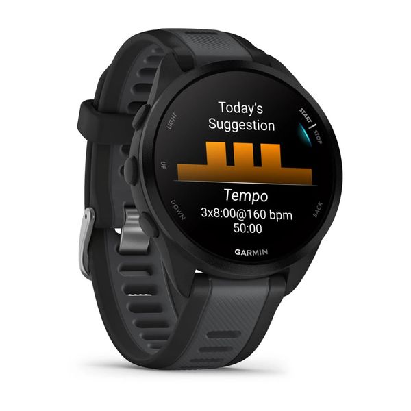 Смарт-годинник Garmin Forerunner 165 Music, чорний/сланцево-сірий силіконовий ремінець 010-02863-30 фото