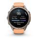 Смарт-часы Garmin Fenix 9 Pro (43 мм) с титановым корпусом и розово-оранжевым силиконовым ремешком