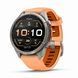 Смарт-часы Garmin Fenix 9 Pro (43 мм) с титановым корпусом и розово-оранжевым силиконовым ремешком