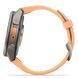 Смарт-часы Garmin Fenix 9 Pro (43 мм) с титановым корпусом и розово-оранжевым силиконовым ремешком