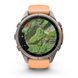 Смарт-часы Garmin Fenix 9 Pro (43 мм) с титановым корпусом и розово-оранжевым силиконовым ремешком