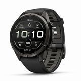 Смарт-годинник Garmin Fenix 9 Pro (43 мм) з титановим корпусом Carbon Gray DLC і чорно-сірим силіконовим ремінцем