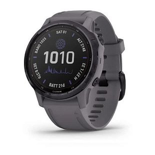 Смарт-часы Garmin Fenix 6S Pro Solar, аметист с серым ремешком 010-02409-15 фото