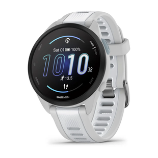 Смарт-годинник Garmin Forerunner 165 Music, силіконовий ремінець кольору туманно-сірий/білий камінь 010-02863-31 фото