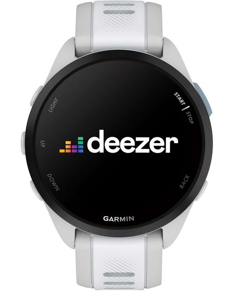 Смарт-годинник Garmin Forerunner 165 Music, силіконовий ремінець кольору туманно-сірий/білий камінь 010-02863-31 фото