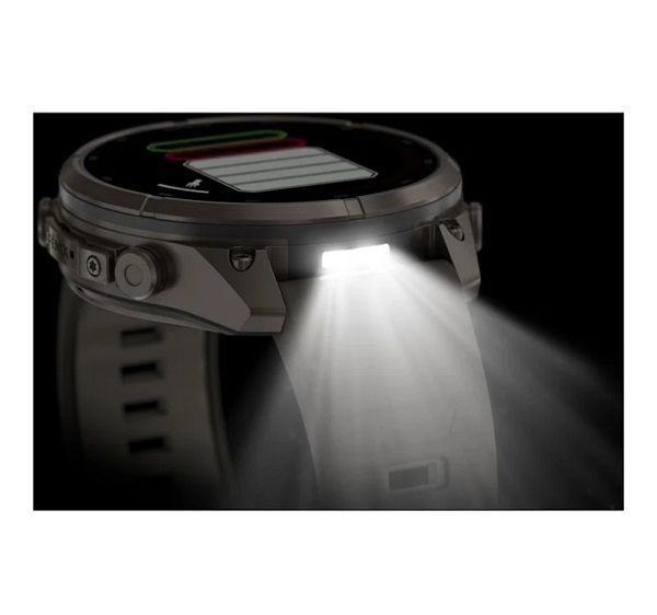 Смарт-годинник Garmin Fenix 9 Pro Solar (47 мм) inReach з титановим корпусом і силіконовим ремінцем кольору галька / сріблясто-сірий