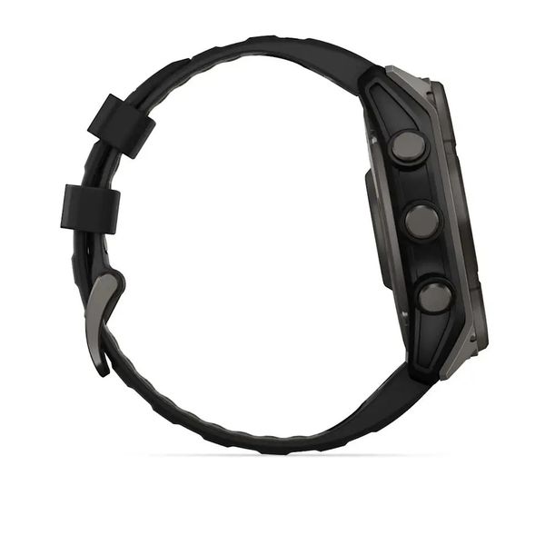 Смарт-часы Garmin Fenix 8 – 51 мм, Solar Sapphire, титан с DLC-покрытием Carbon Gray и силиконовым ремешком черного/серого цвета 010-02907-11 фото