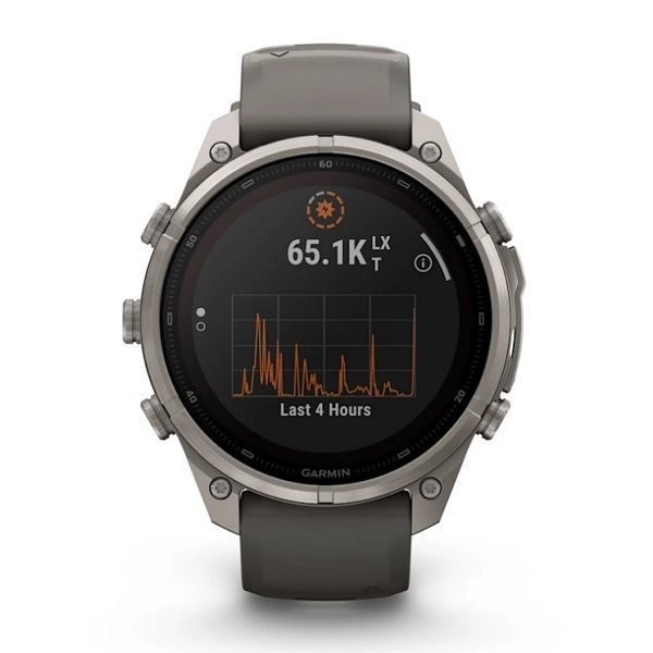 Смарт-годинник Garmin Fenix 9 Pro Solar (47 мм) inReach з титановим корпусом і силіконовим ремінцем кольору галька / сріблясто-сірий