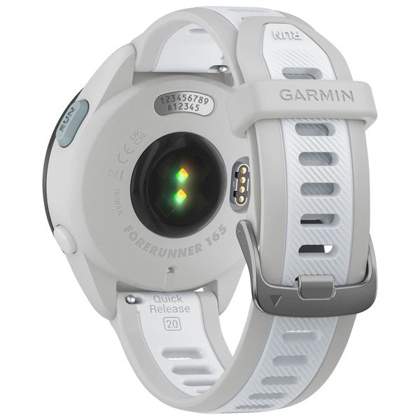 Смарт-годинник Garmin Forerunner 165 Music, силіконовий ремінець кольору туманно-сірий/білий камінь 010-02863-31 фото