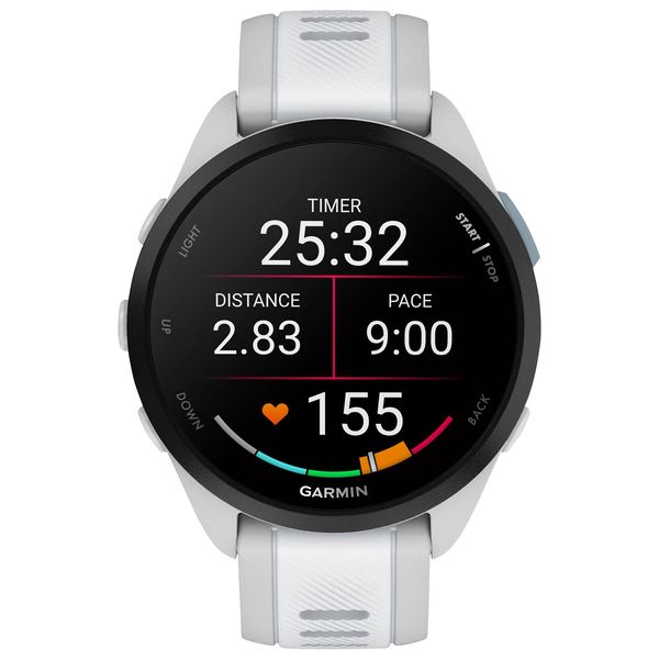 Смарт-часы Garmin Forerunner 165 Music, силиконовый ремешок цвета туманно-серый/белый камень 010-02863-31 фото