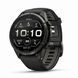 Смарт-годинник Garmin Fenix 9 Pro (43 мм) з титановим корпусом Carbon Gray DLC і чорно-сірим силіконовим ремінцем