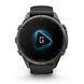 Смарт-годинник Garmin Fenix 9 Pro (43 мм) з титановим корпусом Carbon Gray DLC і чорно-сірим силіконовим ремінцем