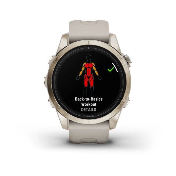 Смарт-часы Garmin Epix Pro (Gen 2) - Sapphire Edition 42 mm - нежно-золотистые со светло-песочным ремешком 010-02802-11 фото