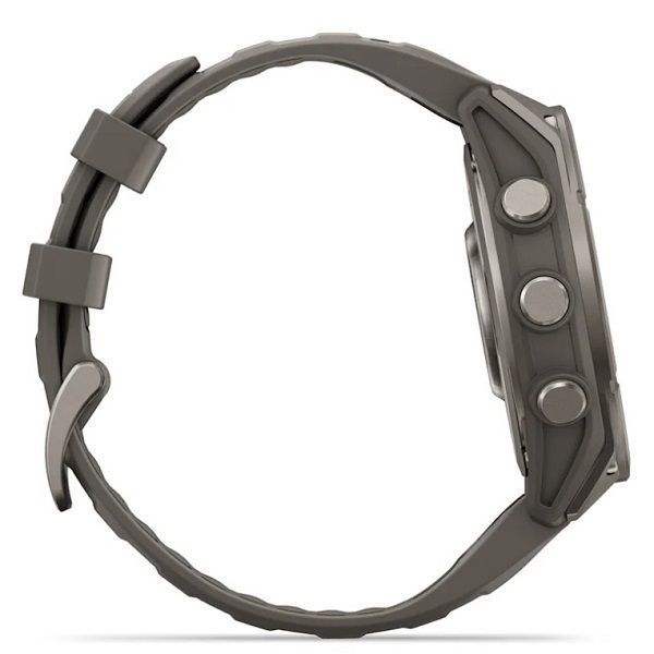 Смарт-годинник Garmin Fenix 9 (47 мм) з титановим корпусом і силіконовим ремінцем кольору гальки