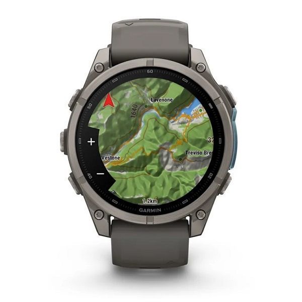 Смарт-годинник Garmin Fenix 9 (47 мм) з титановим корпусом і силіконовим ремінцем кольору гальки