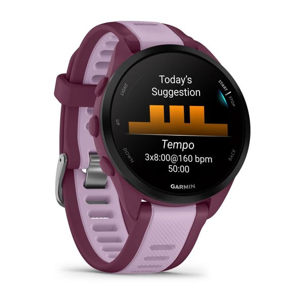 Смарт-часы Garmin Forerunner 165 Music, силиконовый ремешок ягодно-сиреневый 010-02863-33 фото