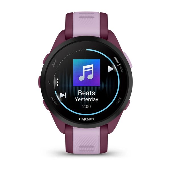 Смарт-часы Garmin Forerunner 165 Music, силиконовый ремешок ягодно-сиреневый 010-02863-33 фото