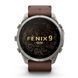 Смарт-годинник Garmin Fenix 9 Pro (51 мм) inReach з титановим корпусом і шкіряним ремінцем горіхового кольору