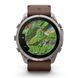 Смарт-годинник Garmin Fenix 9 Pro (51 мм) inReach з титановим корпусом і шкіряним ремінцем горіхового кольору