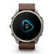 Смарт-годинник Garmin Fenix 9 Pro (51 мм) inReach з титановим корпусом і шкіряним ремінцем горіхового кольору