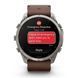 Смарт-годинник Garmin Fenix 9 Pro (51 мм) inReach з титановим корпусом і шкіряним ремінцем горіхового кольору