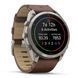 Смарт-годинник Garmin Fenix 9 Pro (51 мм) inReach з титановим корпусом і шкіряним ремінцем горіхового кольору