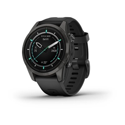 Смарт-часы Garmin Epix Pro (Gen 2) - Sapphire Edition 42 mm - темно-серый титан DLC Carbon с черным ремешком 010-02802-15 фото