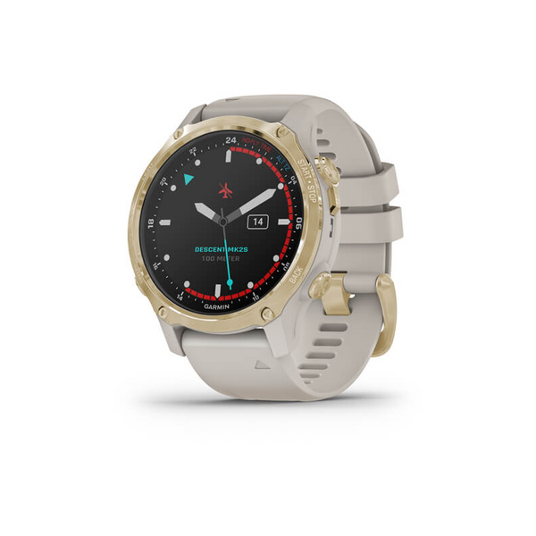 Смарт-часы Garmin Descent Mk2S Light Gold со светло-песочным силиконовым ремешком 010-02403-01 фото