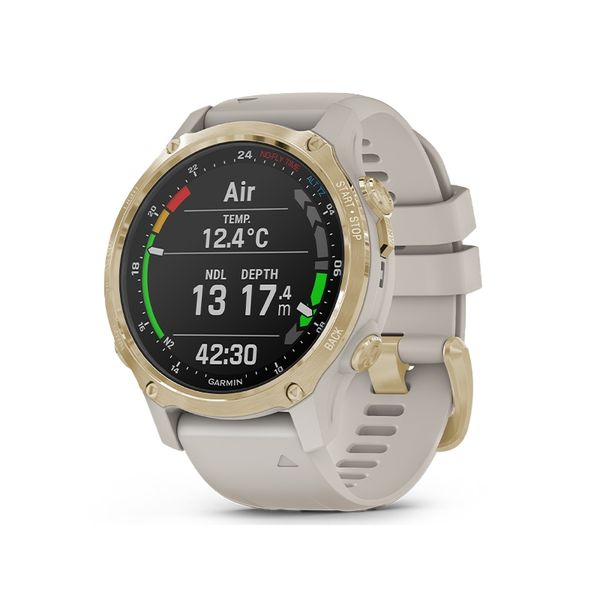 Смарт-часы Garmin Descent Mk2S Light Gold со светло-песочным силиконовым ремешком 010-02403-01 фото