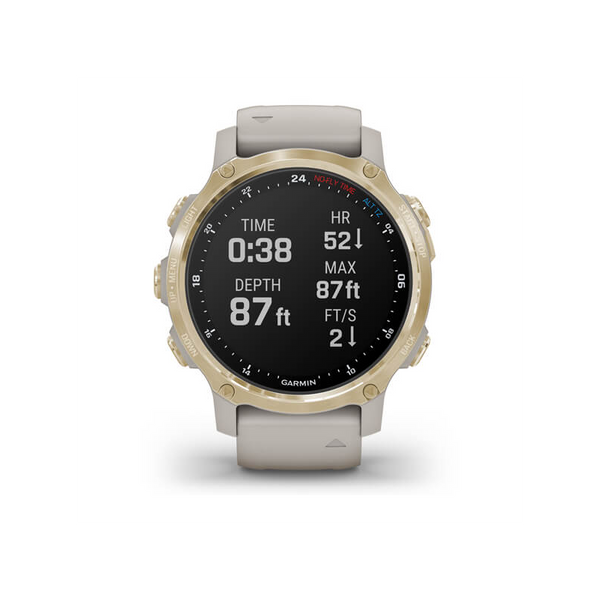 Смарт-часы Garmin Descent Mk2S Light Gold со светло-песочным силиконовым ремешком 010-02403-01 фото