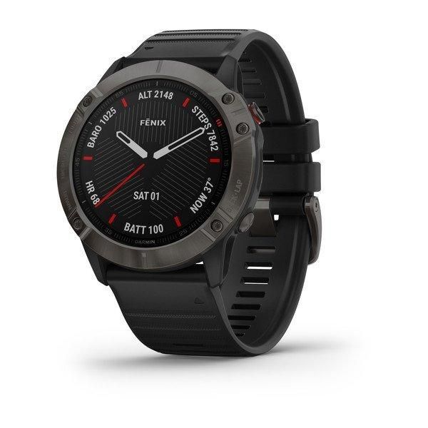 Смарт-годинник Garmin Fenix 6X Sapphire Carbon Grey DLC з чорним ремінцем 010-02157-11 фото