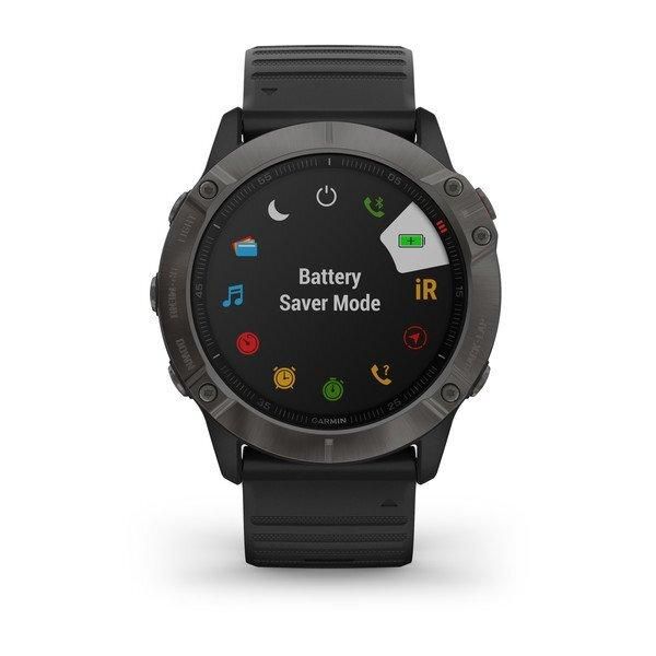 Смарт-годинник Garmin Fenix 6X Sapphire Carbon Grey DLC з чорним ремінцем 010-02157-11 фото