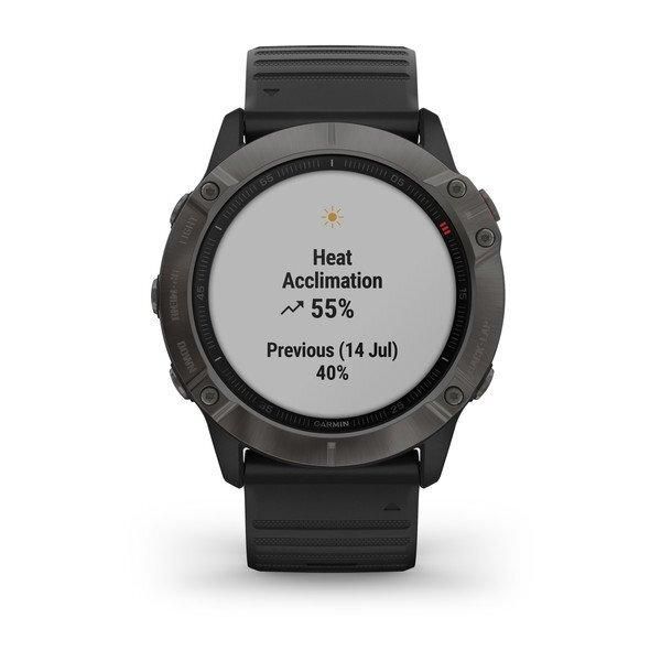 Смарт-годинник Garmin Fenix 6X Sapphire Carbon Grey DLC з чорним ремінцем 010-02157-11 фото