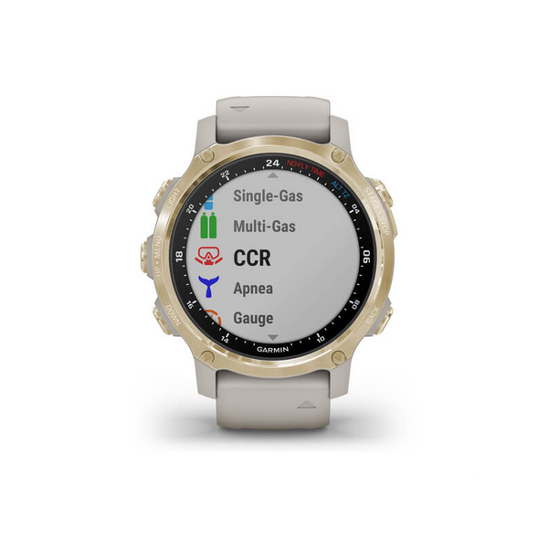 Смарт-годинник Garmin Descent Mk2S Light Gold зі світло-пісочним силіконовим ремінцем 010-02403-01 фото