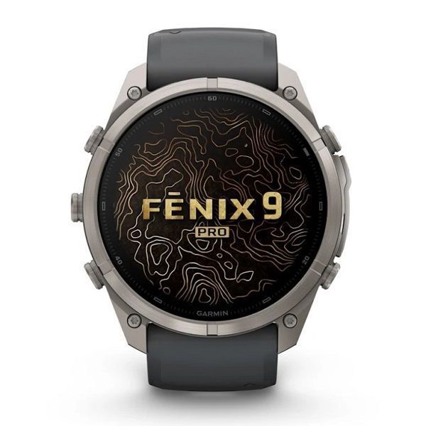 Смарт-годинник Garmin Fenix 9 Pro (51 мм) inReach з титановим корпусом і графітово-чорним силіконовим ремінцем