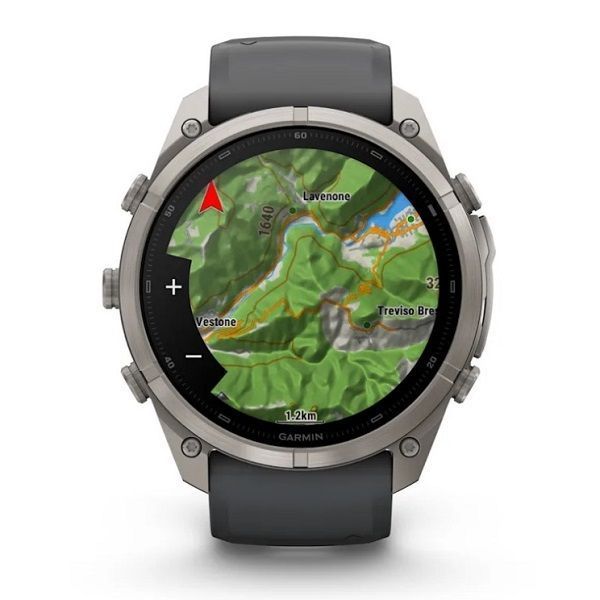 Смарт-годинник Garmin Fenix 9 Pro (51 мм) inReach з титановим корпусом і графітово-чорним силіконовим ремінцем