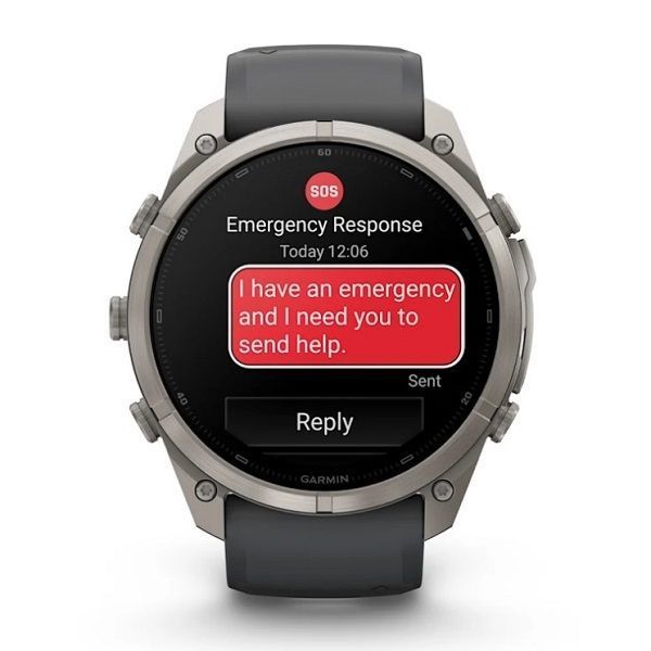 Смарт-годинник Garmin Fenix 9 Pro (51 мм) inReach з титановим корпусом і графітово-чорним силіконовим ремінцем