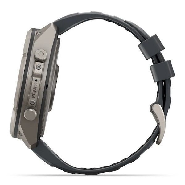 Смарт-годинник Garmin Fenix 9 Pro (51 мм) inReach з титановим корпусом і графітово-чорним силіконовим ремінцем