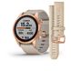 Смарт-годинник Garmin Fenix 7s Sapphire Solar титановий рожеве золото зі світло-бежевим шкіряним ремінцем 010-02539-35 фото 1