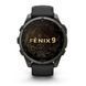 Смарт-годинник Garmin Fenix 9 (47 мм) з титановим корпусом Carbon Gray DLC і чорним силіконовим ремінцем
