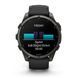 Смарт-годинник Garmin Fenix 9 (47 мм) з титановим корпусом Carbon Gray DLC і чорним силіконовим ремінцем