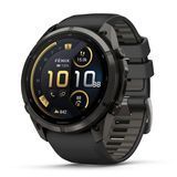 Смарт-часы Garmin Fenix 9 Pro (51 мм) inReach с титановым корпусом Carbon Gray DLC и черно-серым силиконовым ремешком