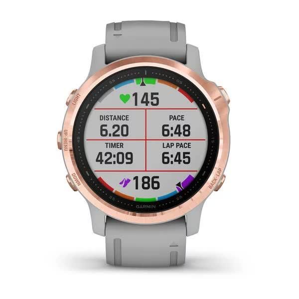 Смарт-годинник Garmin Fenix 6S Sapphire Rose Gold з сірим ремінцем 010-02159-21 фото