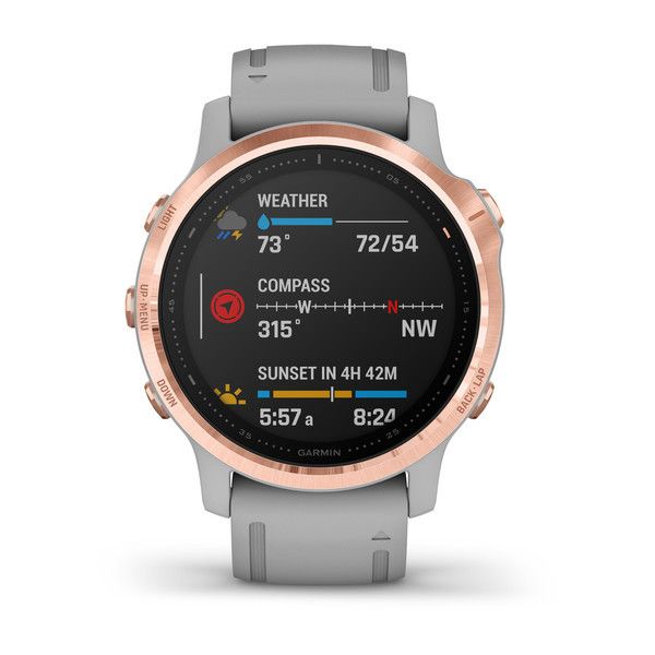 Смарт-годинник Garmin Fenix 6S Sapphire Rose Gold з сірим ремінцем 010-02159-21 фото